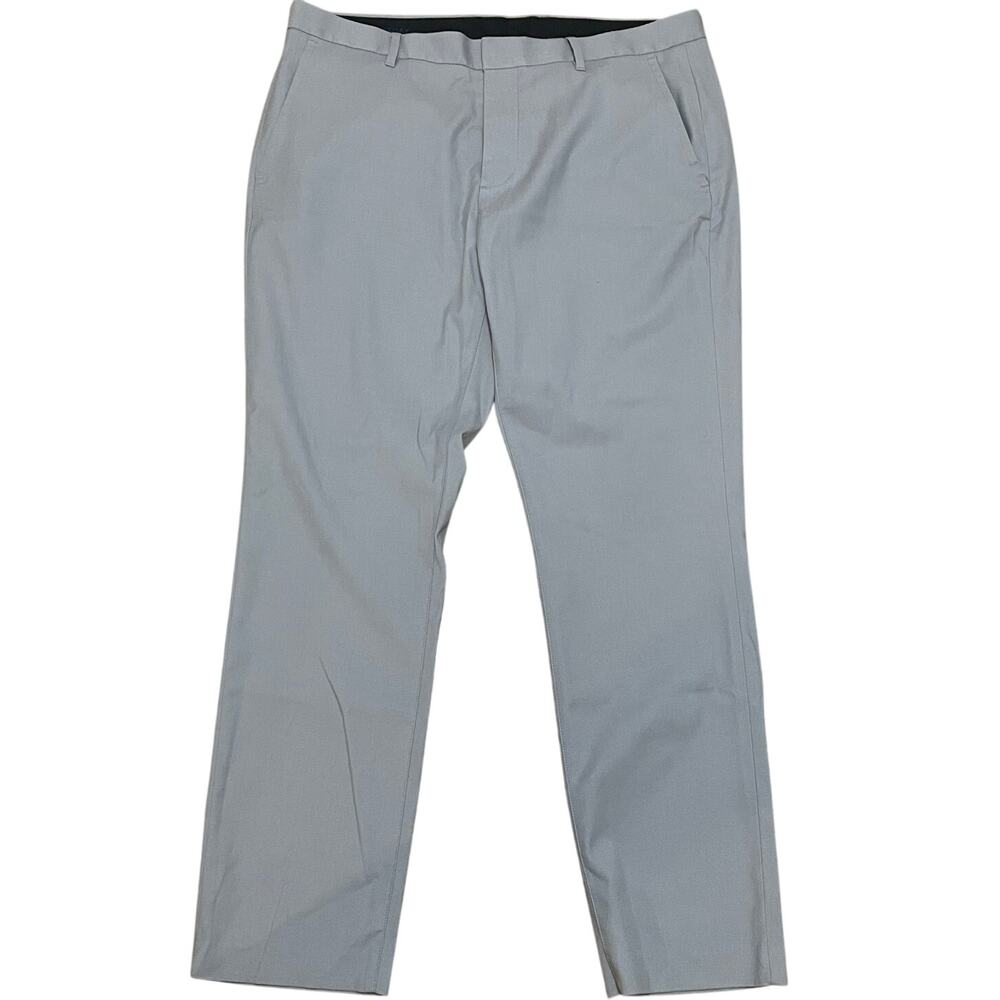 Bonobos Weekday Warrior Mens Dress Pants 36x30 Light Grey Cotton Stretch Chinos‎